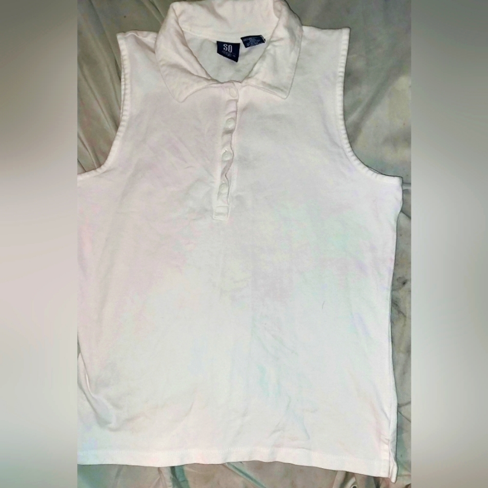 SO Girls' Button Collar Tank Top